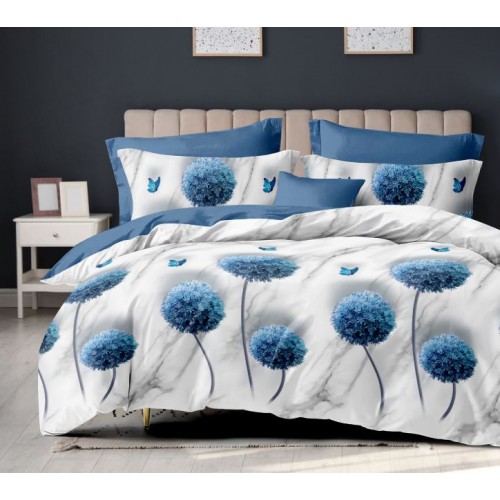 Set Lenjerie Eleganta 6 piese din Bumbac Finet, Cearceaf de pat 245x250cm, Pat 2 Persoane, SEP-24