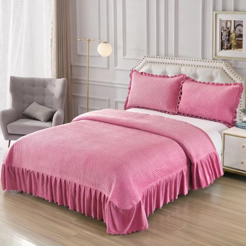 Set Cuvertura catifea 220x240 cm pentru Pat Dublu,+ 2 fete perne, CT-03