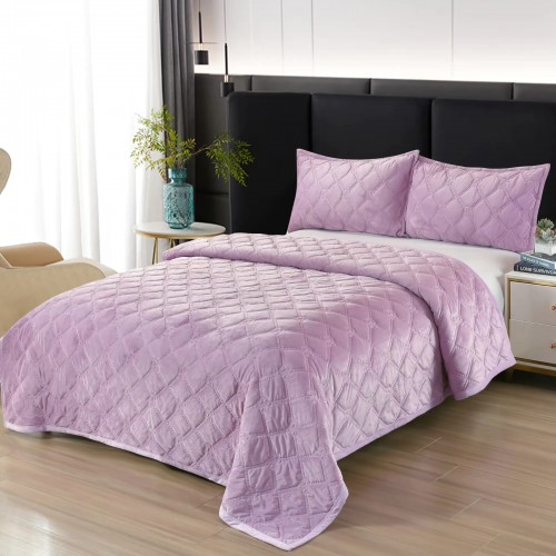 Set Cuvertura catifea 220x240 cm pentru Pat Dublu,+ 2 fete perne, CT-10