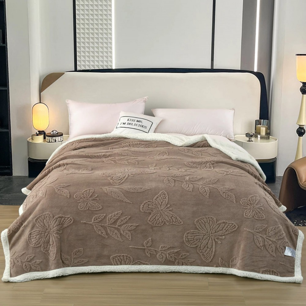 Patura Cocolino pufoasa, cu blanita, 200 x 230cm, pentru 2 persoane, din microfibra plusata, PCC-2