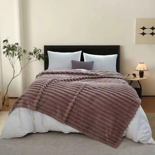 Patura Cocolino Groase cu dungi, 200 x 230 cm, Pentru pat de 2 Persoane, PD-1