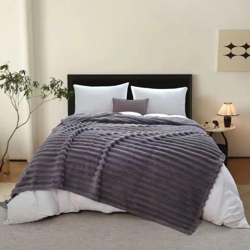 Patura Cocolino Groase cu dungi, 200 x 230 cm, Pentru pat de 2 Persoane, PD-4