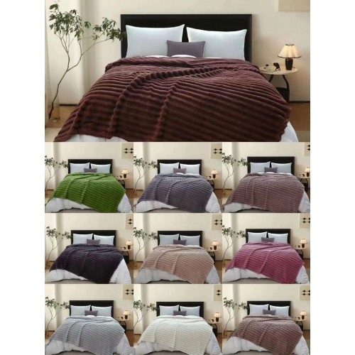 Patura Cocolino Groase cu dungi, 200 x 230 cm, Pentru pat de 2 Persoane, PD-8