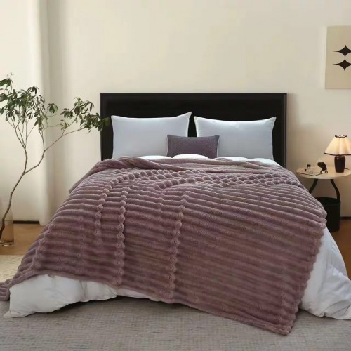 Patura Cocolino Groase cu dungi, 200 x 230 cm, Pentru pat de 2 Persoane, PD-6