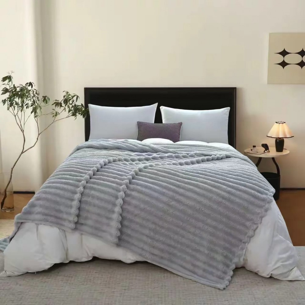 Patura Cocolino Groase cu dungi, 200 x 230 cm, Pentru pat de 2 Persoane, PD-7