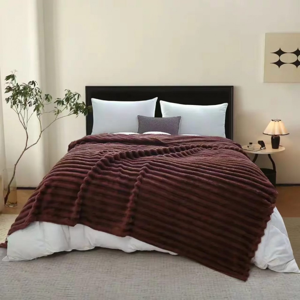 Patura Cocolino Groase cu dungi, 200 x 230 cm, Pentru pat de 2 Persoane, PD-9
