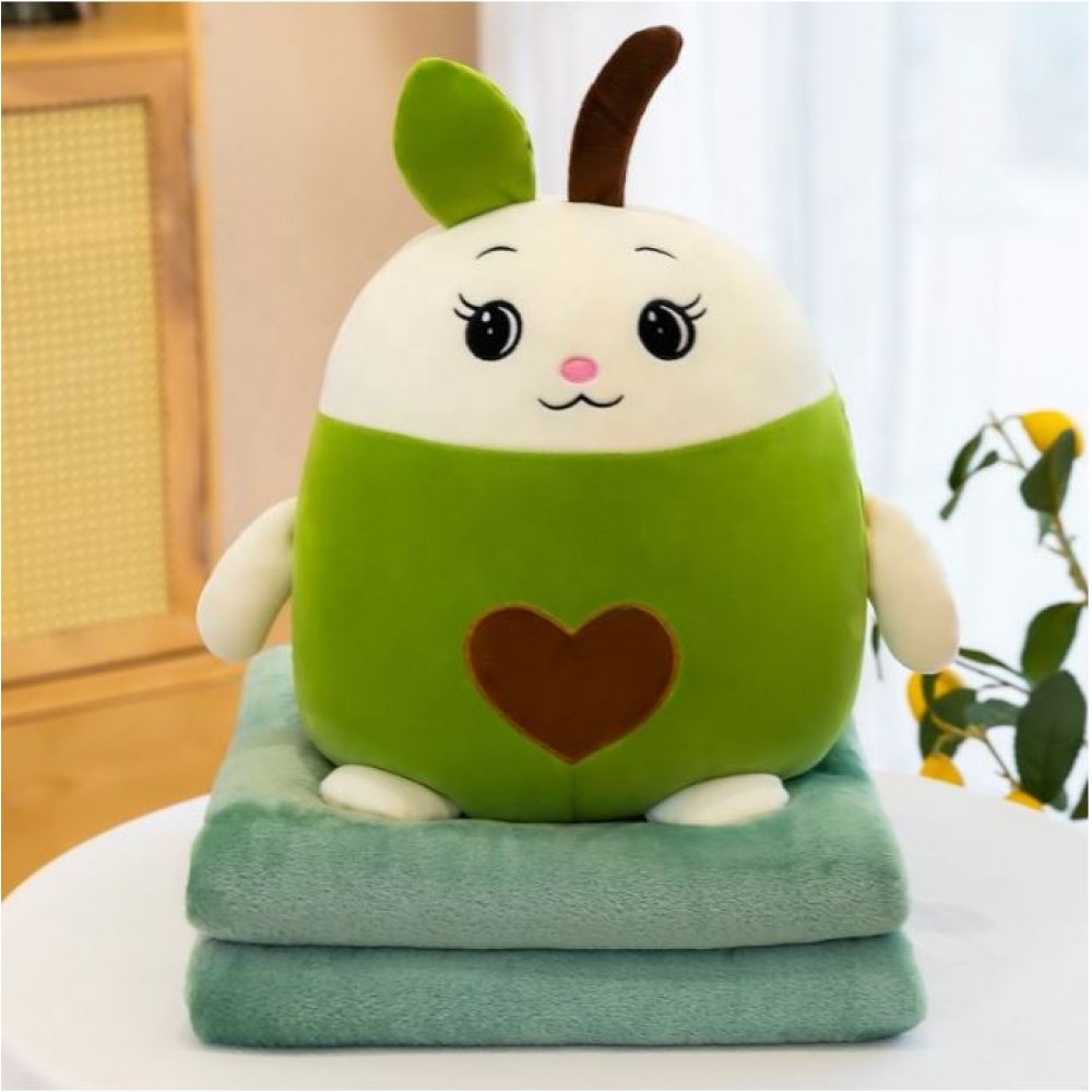 Jucarie de plus multifunctionala in forma de Avocado -40 cm, Paturica pufoasa -155 x 100 cm si buzunare pentru maini, Multicolor, CPP3