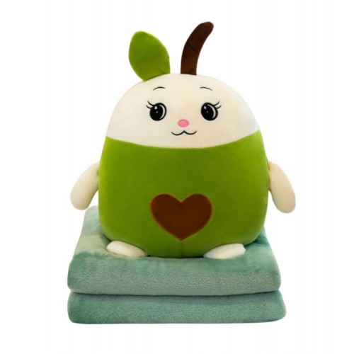 Jucarie de plus multifunctionala in forma de Avocado -40 cm, Paturica pufoasa -155 x 100 cm si buzunare pentru maini, Multicolor, CPP3