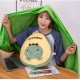 Jucarie de plus multifunctionala in forma de avocado 40 cm, Paturica pufoasa 155 x 100 cm si buzunare pentru maini, Verde, CPP8