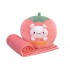 Jucarie de plus multifunctionala in forma Strawberry Cat 40 cm, Paturica pufoasa 155 x 100 cm si buzunare pentru maini, Maro, CPP10