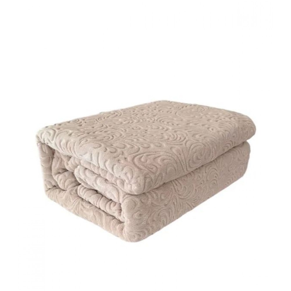Patura de Lux Embosata Cocolino Pentru pat dublu, 100% poliester,220 x240 cm, Crem, BC1