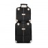 Set Avion de bagaje din două piese cu geantă de mână de călătorie cu două Roți, 20 inch din pânză Oxford, Negru, SEA1