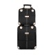 Set Avion de bagaje din două piese cu geantă de mână de călătorie cu două Roți, 20 inch din pânză Oxford, Negru, SEA1
