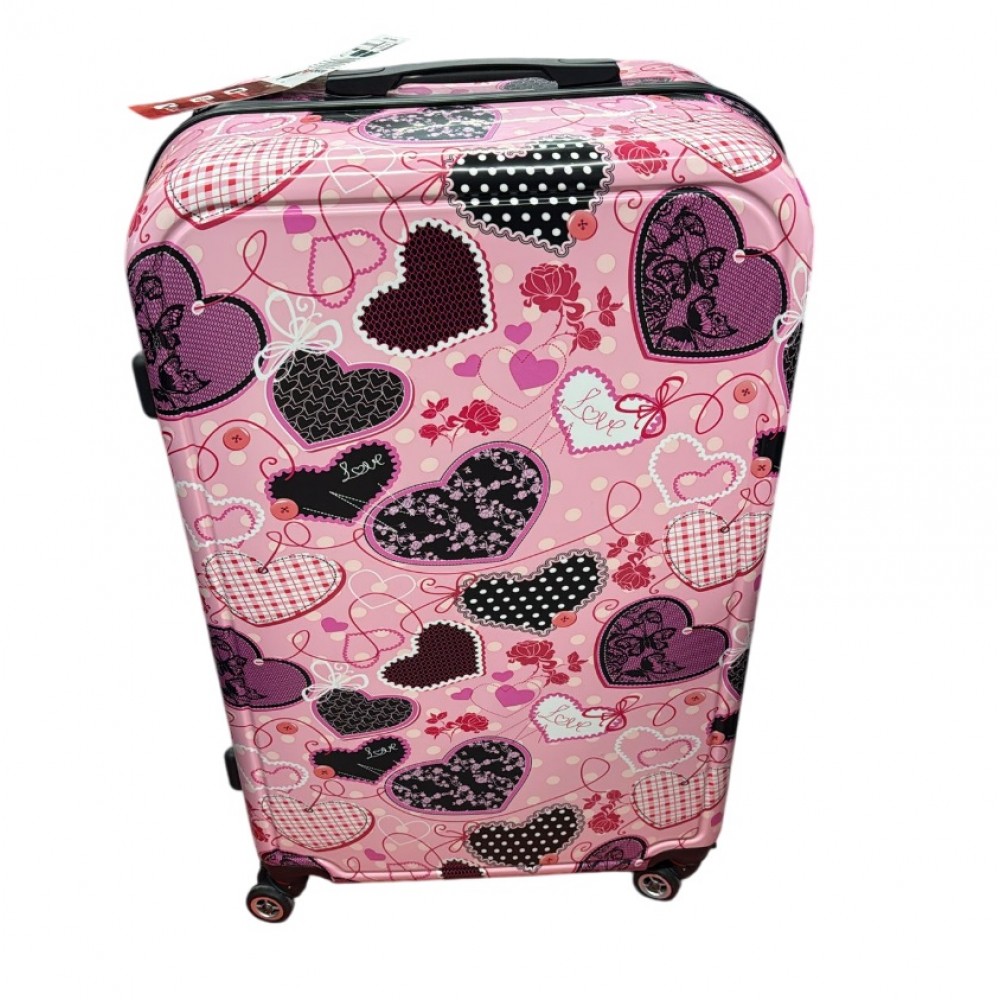 Valiza troler policarbonat , Model Inimi, 4 roti, Mare, 75 x 45 x 30 cm, TROL9