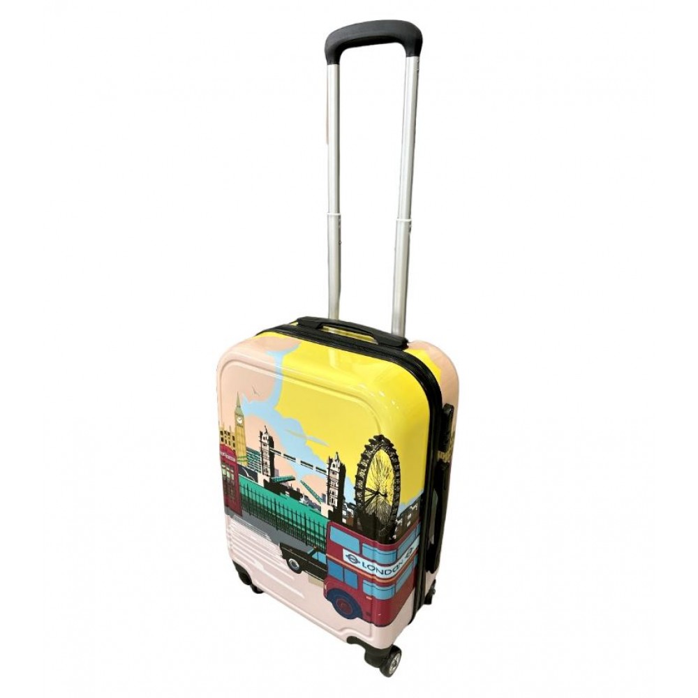 Valiza troler policarbonat , Model Londra, 4 roti, Mic, 55 x 36 x 22 cm, TROL19