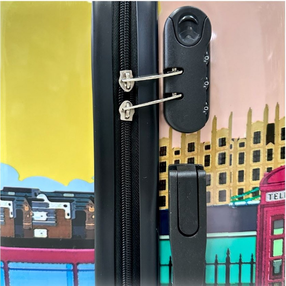 Valiza troler policarbonat , Model Londra, 4 roti, Mic, 55 x 36 x 22 cm, TROL19