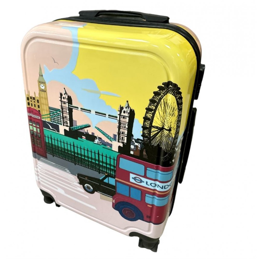 Valiza troler policarbonat , Model Londra, 4 roti, Mic, 55 x 36 x 22 cm, TROL19