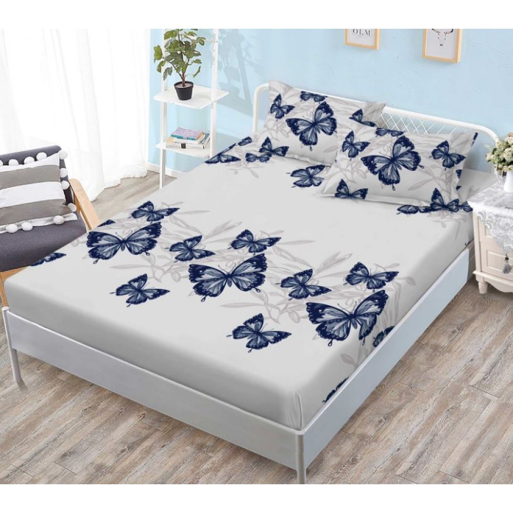 Husa de pat dublu cu elastic si 2 fete de perna 180x200cm, Pat 2 Persoane, HS-3