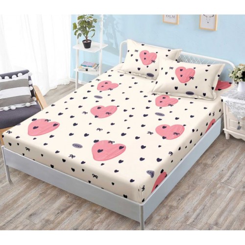 Husa de pat dublu cu elastic si 2 fete de perna 180x200cm, Pat 2 Persoane, HS-4