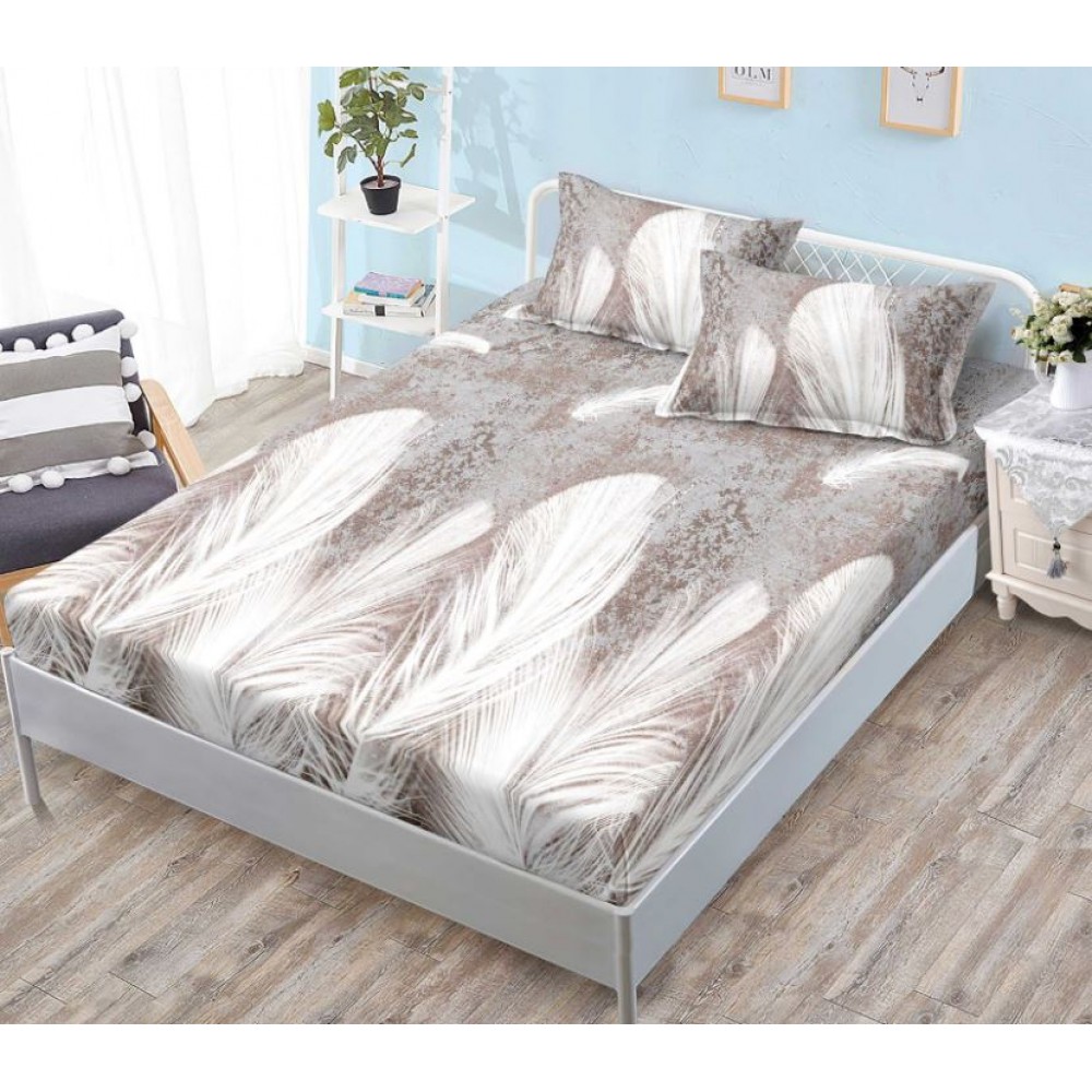 Husa de pat dublu cu elastic si 2 fete de perna 180x200cm, Pat 2 Persoane, HS-12