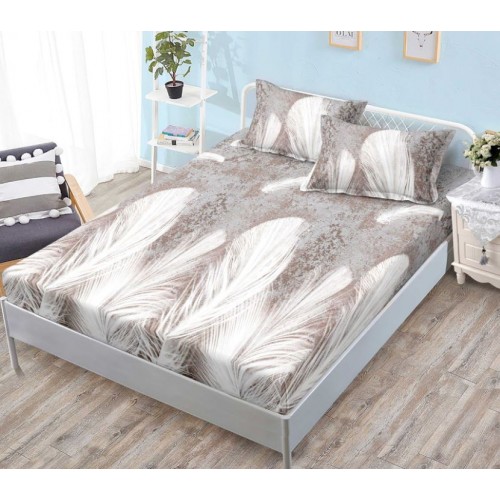 Husa de pat dublu cu elastic si 2 fete de perna 180x200cm, Pat 2 Persoane, HS-12