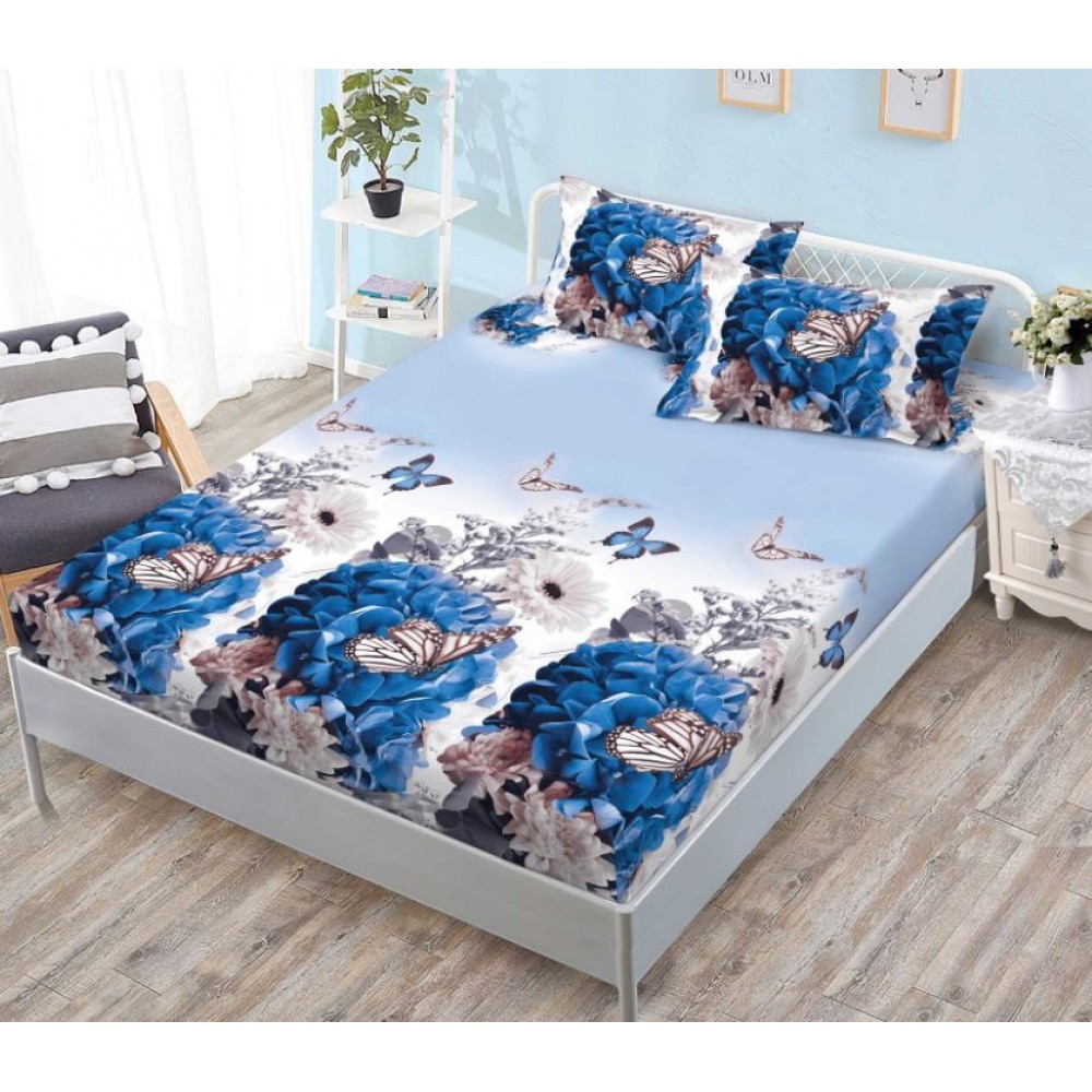 Husa de pat dublu cu elastic si 2 fete de perna 180x200cm, Pat 2 Persoane, HS-14