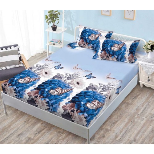 Husa de pat dublu cu elastic si 2 fete de perna 180x200cm, Pat 2 Persoane, HS-14