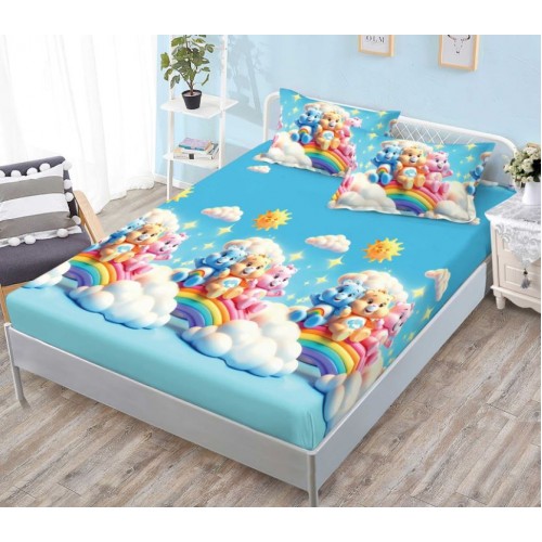 Husa de pat dublu cu elastic si 2 fete de perna 180x200cm, Pat 2 Persoane, HS-19