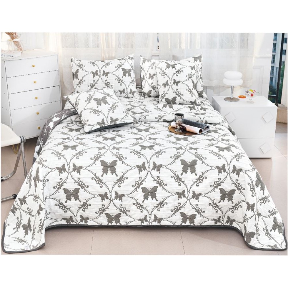 Set 5 Cuvertura dubla decor de lux din Bumbac, Cuvertura de 230x250 cm, Cu 4 fete de perna, CVD-1