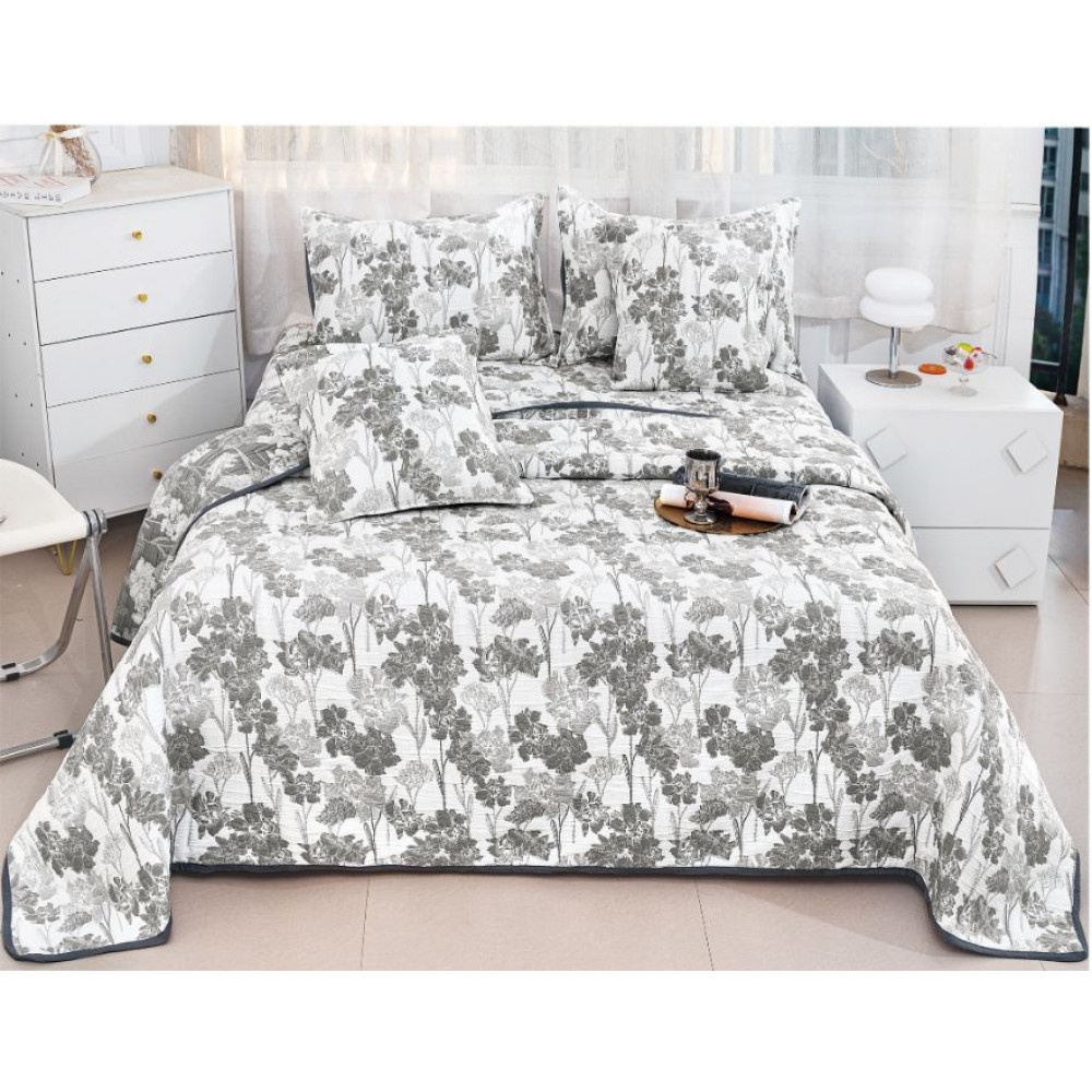 Set 5 Cuvertura dubla decor de lux din Bumbac, Cuvertura de 230x250 cm, Cu 4 fete de perna, CVD-2