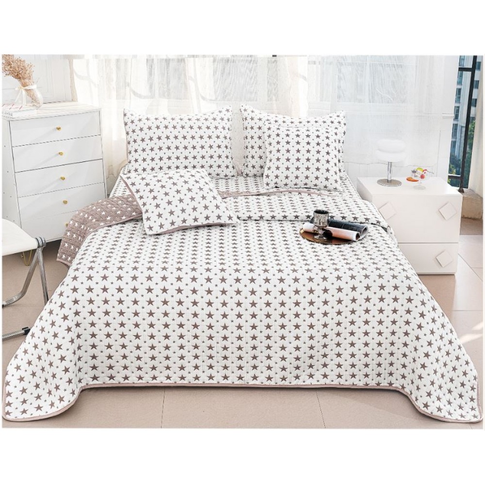 Set 5 Cuvertura dubla decor de lux din Bumbac, Cuvertura de 230x250 cm, Cu 4 fete de perna, CVD-3