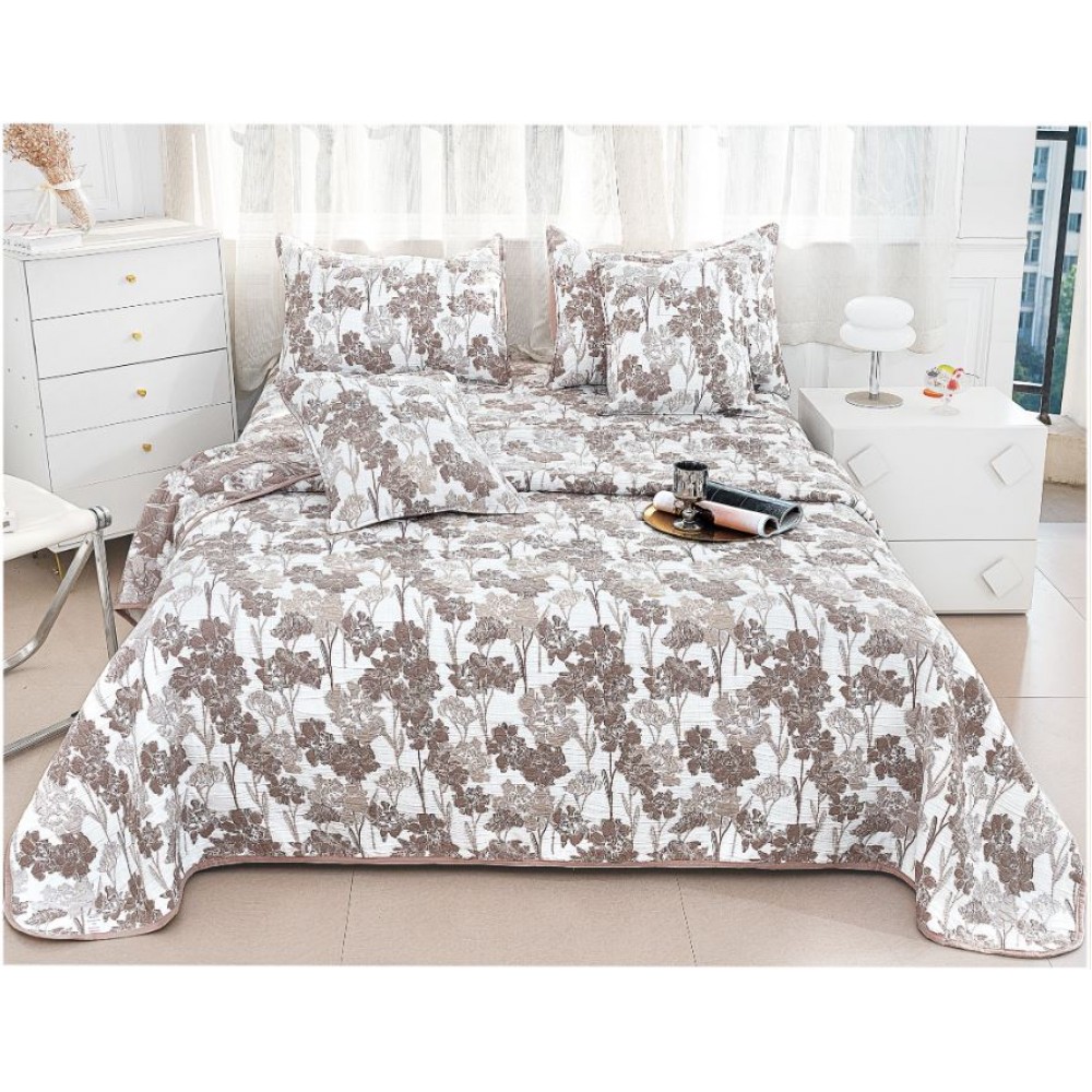 Set 5 Cuvertura dubla decor de lux din Bumbac, Cuvertura de 230x250 cm, Cu 4 fete de perna, CVD-5