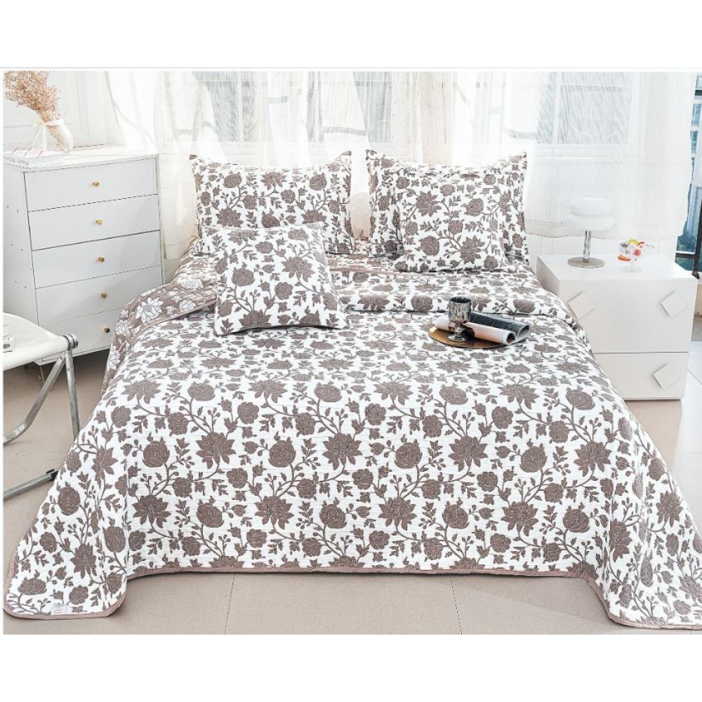 Set 5 Cuvertura dubla decor de lux din Bumbac, Cuvertura de 230x250 cm, Cu 4 fete de perna, CVD-11