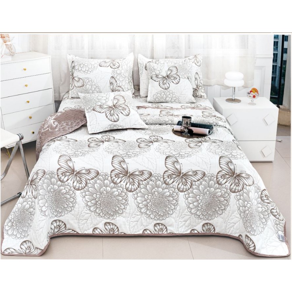 Set 5 Cuvertura dubla decor de lux din Bumbac, Cuvertura de 230x250 cm, Cu 4 fete de perna, CVD-13