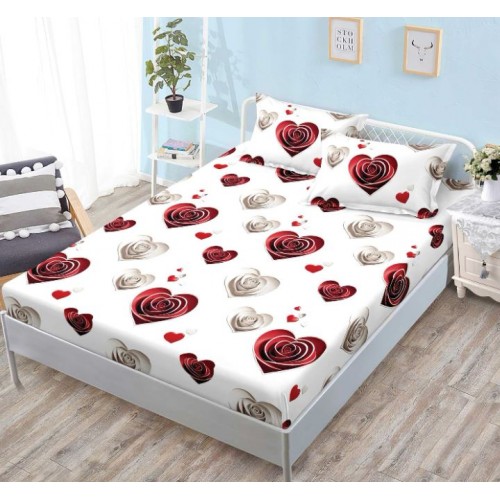 Husa de pat dublu cu elastic si 2 fete de perna 160x200cm, Pat 2 Persoane, H-164