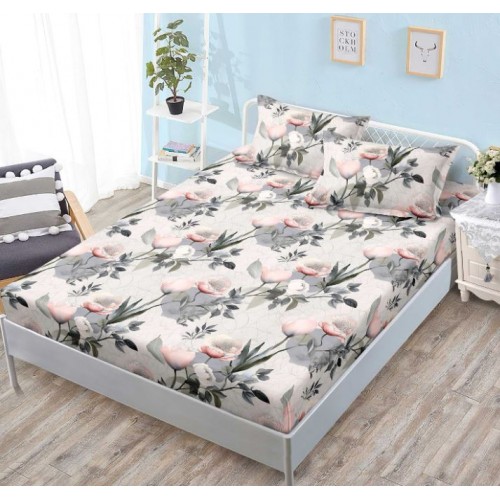 Husa de pat dublu cu elastic si 2 fete de perna 160x200cm, Pat 2 Persoane, H-154