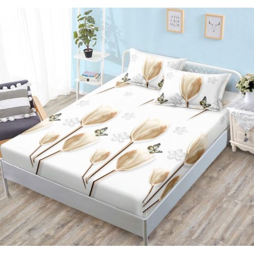 Husa de pat dublu cu elastic si 2 fete de perna 160x200cm, Pat 2 Persoane, HH-98