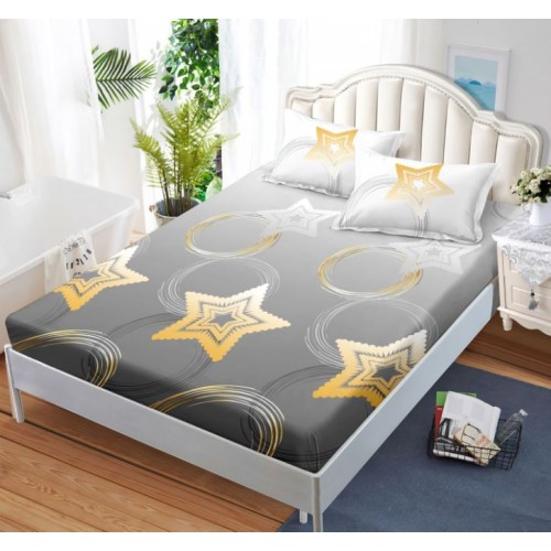 Husa de pat dublu cu elastic si 2 fete de perna 160x200cm, Pat 2 Persoane, H-144