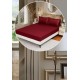 Lenjerie de pat dublu din damasc cu elastic, 4 piese, cearceaf pentru pat 180x200cm, KD-08