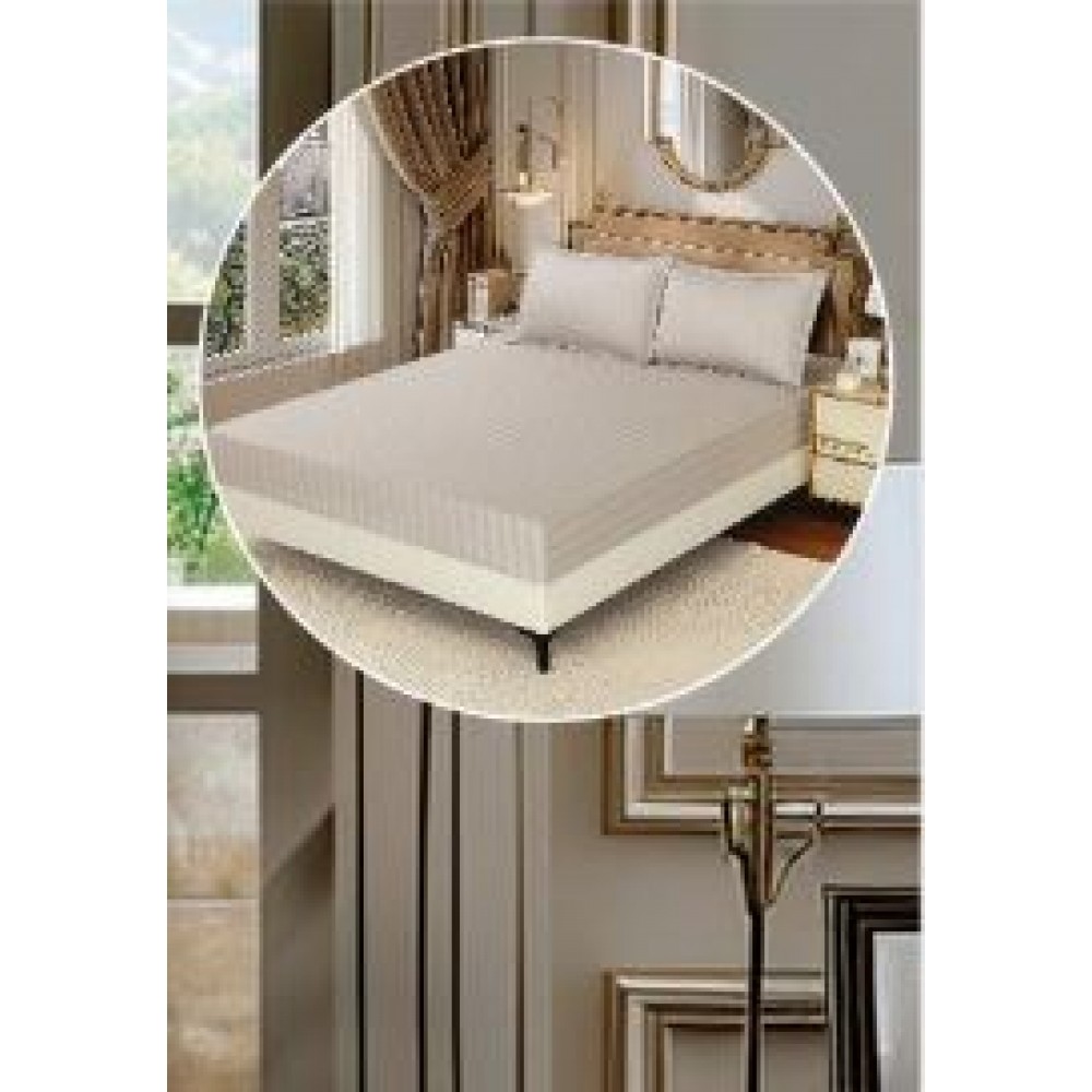Lenjerie de pat dublu din damasc cu elastic, 4 piese, cearceaf pentru pat 180x200cm, KD-10