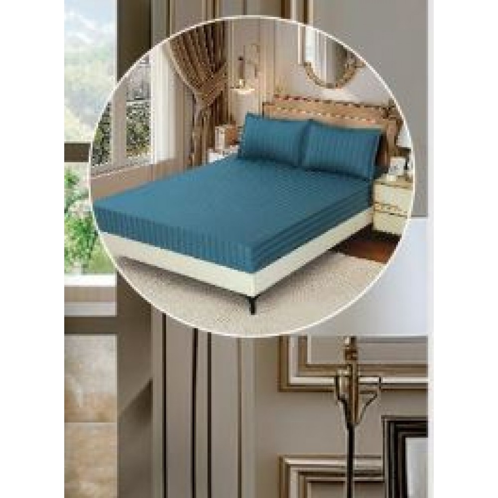 Lenjerie de pat dublu din damasc cu elastic, 4 piese, cearceaf pentru pat 180x200cm, KD-03
