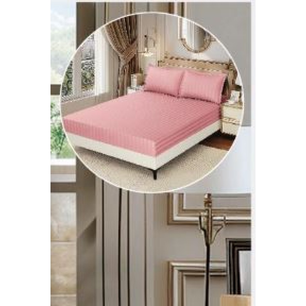 Lenjerie de pat dublu din damasc cu elastic, 4 piese, cearceaf pentru pat 180x200cm, KD-11