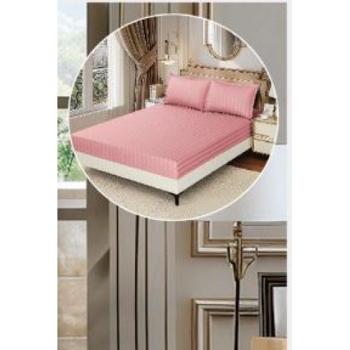 Lenjerie de pat dublu din damasc cu elastic, 4 piese, cearceaf pentru pat 180x200cm, KD-11