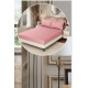Lenjerie de pat dublu din damasc cu elastic, 4 piese, cearceaf pentru pat 180x200cm, KD-11