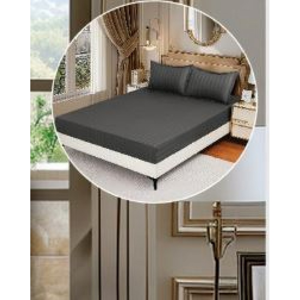 Lenjerie de pat dublu din damasc cu elastic, 4 piese, cearceaf pentru pat 180x200cm, KD-09