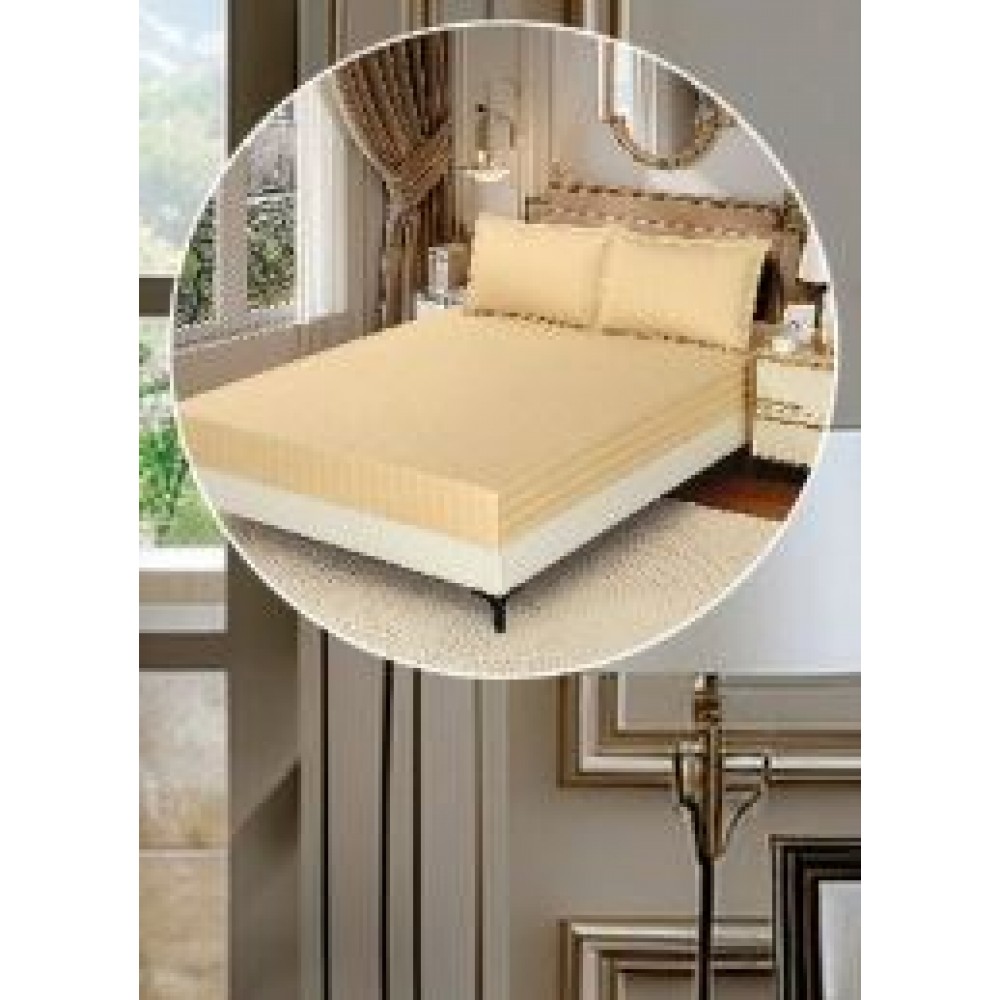 Lenjerie de pat dublu din damasc cu elastic, 4 piese, cearceaf pentru pat 180x200cm, KD-12