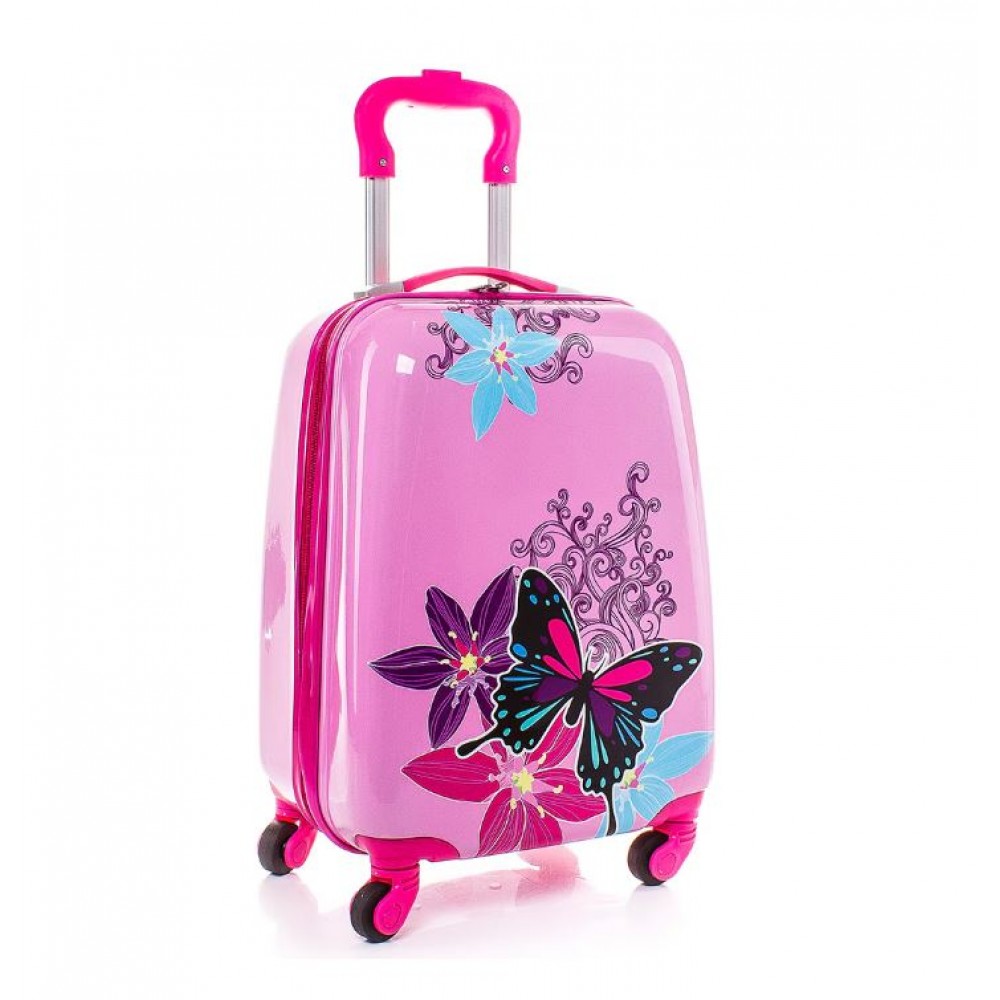 Troler cabina copii cu desene animate pentru fete de 18 inch, cu 4 roți, TC-03