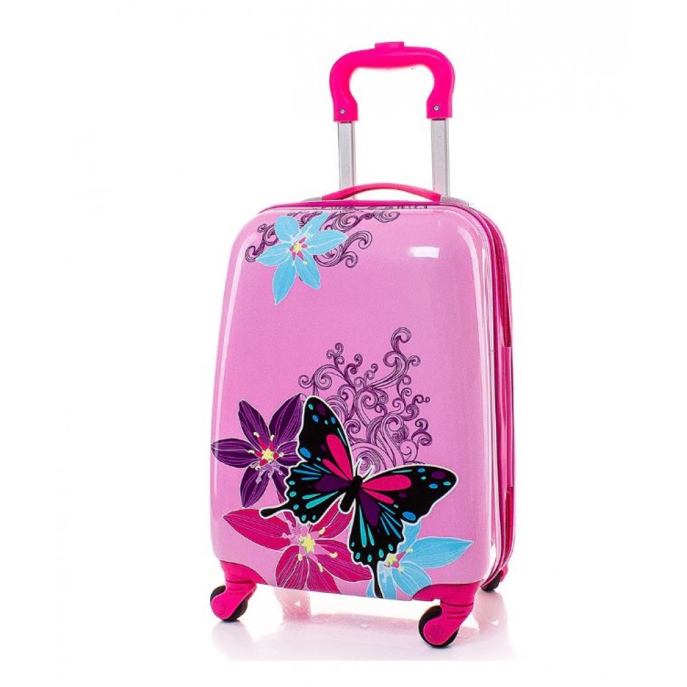 Troler cabina copii cu desene animate pentru fete de 18 inch, cu 4 roți, TC-03