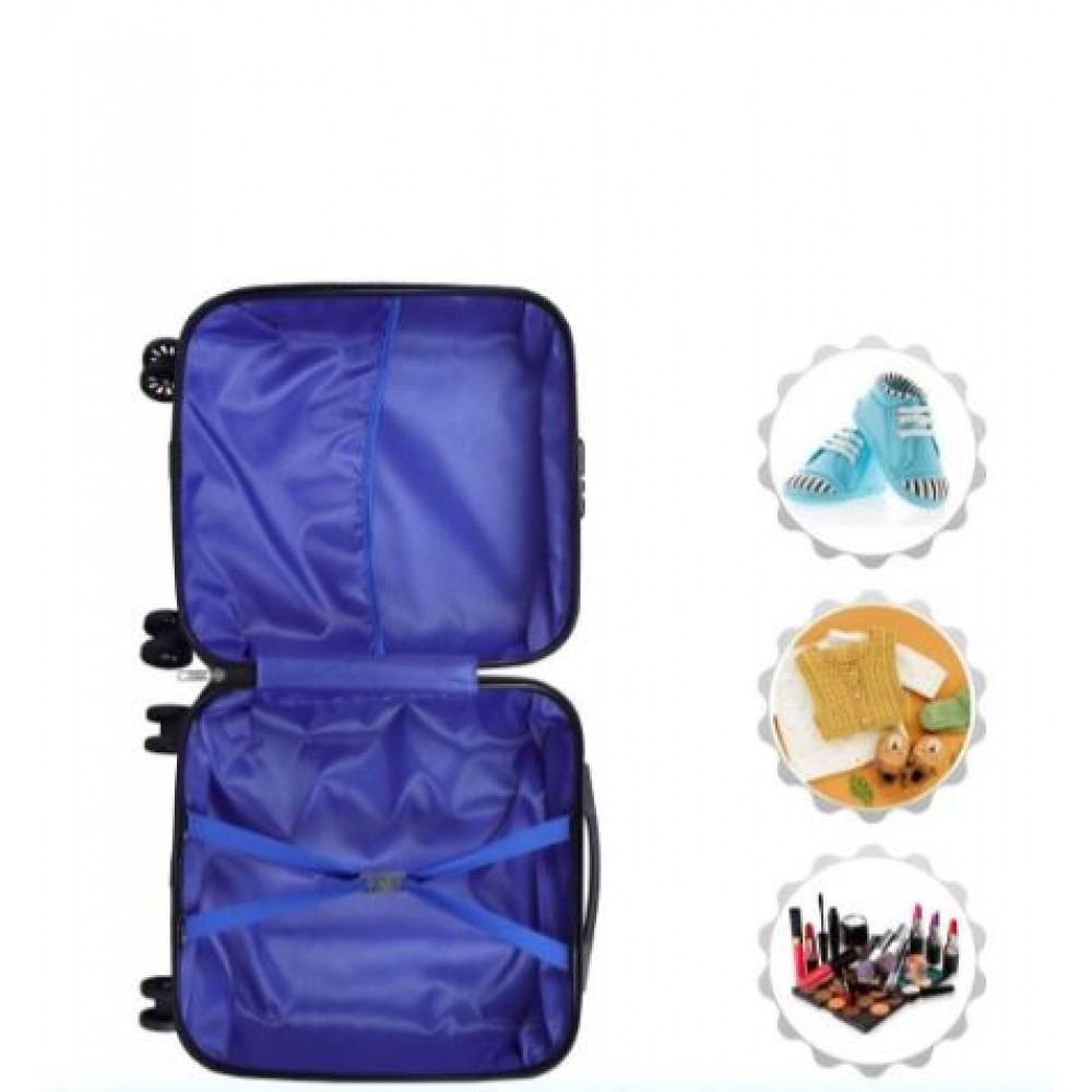 Troler cabina copii cu desene animate 3D de 43 x 36 x 23 cm pentru copii , cu 4 roți, TC-09