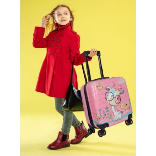 Troler cabina copii cu desene animate 3D de 43 x 36 x 23 cm pentru copii , cu 4 roți, TC-10